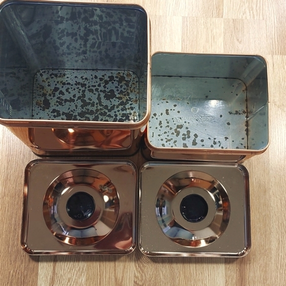 Lincoln Beautyware kitchen tins (Sugar, Tea) in copper color - Picture 6 of 8